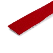 Picture of StarTech.com 25ft Hook and Loop Roll - Cut-to-Size Reusable Cable Ties - Bulk Industrial Wire Fastener Tape /Adjustable Fabric Wraps Red / Resuable Self Gripping Cable Management Straps