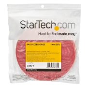 Picture of StarTech.com 25ft Hook and Loop Roll - Cut-to-Size Reusable Cable Ties - Bulk Industrial Wire Fastener Tape /Adjustable Fabric Wraps Red / Resuable Self Gripping Cable Management Straps