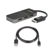 Picture of StarTech.com 3 Port Multi Monitor Adapter - DisplayPort 1.4 to 3x 4K DisplayPort Video Splitter - Dual or Triple 4K - Laptop/Desktop DisplayPort MST Hub for Multiple Monitors - For Windows PCs Only