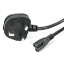 Image de StarTech.com Cordon d'alimentation bipolaire pour UK BS1363 vers C7 de 1m pour ordinateur portable - M/F - Noir