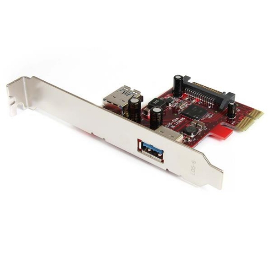 Picture of StarTech.com 2 port PCI Express SuperSpeed USB 3.0 Card with UASP Support - 1 Internal 1 External
