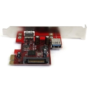 Picture of StarTech.com 2 port PCI Express SuperSpeed USB 3.0 Card with UASP Support - 1 Internal 1 External