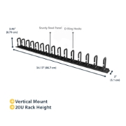 Picture of StarTech.com Vertical Cable Organizer with D-Ring Hooks - 0U - 2.8ft.