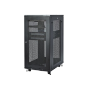 Picture of StarTech.com 4-Post 24U Server Rack Cabinet, Lockable 19" Data Rack Cabinet for Computer / AV / IT Equipment, Office / Home Network Rack with Casters & Adjustable Mounting Rails