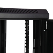 Picture of StarTech.com 2-Post 6U Wall Mount Network Cabinet with 1U Shelf, 19" Wall-Mounted Server Rack for Data / Networking / AV / Electronics / Computer Equipment, Small Vented Rack Enclosure