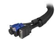 Picture of StarTech.com 6.5' (2m) Cable Management Sleeve - Flexible Coiled Cable Wrap - 1.0-1.5" dia. Expandable Sleeve - Polyester Cord Manager/Protector/Concealer - Black Trimmable Cable Organizer