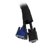Picture of StarTech.com 6.5' (2m) Cable Management Sleeve - Flexible Coiled Cable Wrap - 1.0-1.5" dia. Expandable Sleeve - Polyester Cord Manager/Protector/Concealer - Black Trimmable Cable Organizer