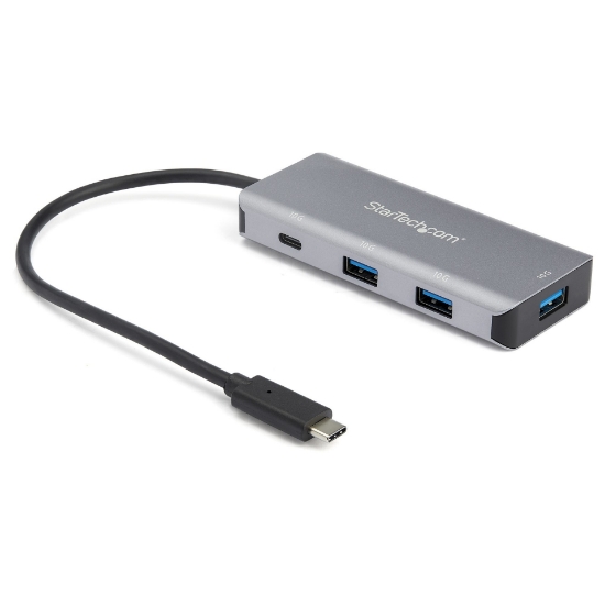 Picture of StarTech.com 4 Port USB C Hub w/ 3x USB A & 1x USB C - SuperSpeed 10Gbps USB Type-C 3.1/3.2 Gen 2 Hub - USB Bus Powered - Compact USB-C to USB Adapter Hub - Portable/Laptop Hub - Aluminum~4 Port USB C Hub w/ 3x USB A & 1x USB C - SuperSpeed 10Gbps USB Type-C 3.2 Gen 2 Hub - USB Bus Powered - Compact USB-C to USB Adapter Hub - Portable/Laptop Hub - Aluminum