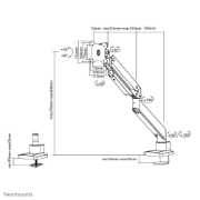 Picture of Neomounts NM-D775WHITEPLUS Monitor arm 10-49" - gas spring - Topfix - 180°-stop