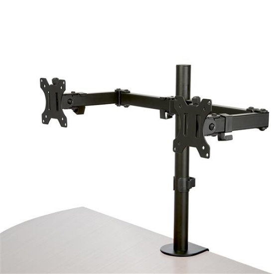 Picture of StarTech.com Desk Mount Dual Monitor Arm - Desk Clamp / Grommet VESA Monitor Mount for up to 32 inch Displays - Ergonomic Articulating Monitor Arm - Height Adjustable/Tilt/Swivel/Rotating
