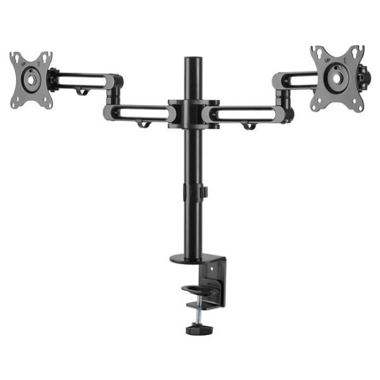 Picture of StarTech.com Desk Mount Dual Monitor Arm - Desk Clamp VESA Compatible Monitor Mount for up to 32 inch Displays - Ergonomic Articulating Monitor Arm - Height Adjustable/Tilt/Swivel/Rotating