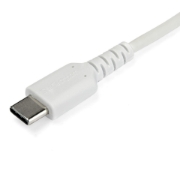 Picture of StarTech.com 1m USB C Charging Cable - Durable Fast Charge & Sync USB 2.0 Type C to USB C Laptop Charger Cord - TPE Jacket Aramid Fiber M/M 60W White - Samsung S10 S20 iPad Pro MS Surface