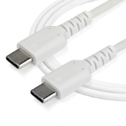 Picture of StarTech.com 1m USB C Charging Cable - Durable Fast Charge & Sync USB 2.0 Type C to USB C Laptop Charger Cord - TPE Jacket Aramid Fiber M/M 60W White - Samsung S10 S20 iPad Pro MS Surface