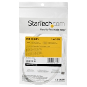 Picture of StarTech.com 1m USB C Charging Cable - Durable Fast Charge & Sync USB 2.0 Type C to USB C Laptop Charger Cord - TPE Jacket Aramid Fiber M/M 60W White - Samsung S10 S20 iPad Pro MS Surface