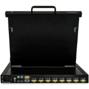 Picture of StarTech.com 8 Port Rackmount KVM Console w/ 6ft Cables - Integrated KVM Switch w/ 17" LCD Monitor - Fully Featured 1U LCD KVM Drawer- OSD KVM - Durable 50,000 MTBF - USB + VGA Support