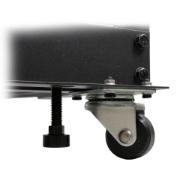 Picture of StarTech.com 4-Post 15U Mobile Open Frame Server Rack, Four Post 19" Network Rack with Wheels, Rolling Rack with Adjustable Depth for Computer/AV/Data/IT Equipment - Casters, Leveling Feet or Floor Mounting