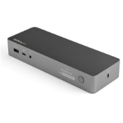Picture of StarTech.com Universal Laptop Docking Station, Hybrid USB-C & USB-A Dock, Dual 4K DP & HDMI, 100W PD, Mac / Windows / Chrome OS, 4x USB 5Gbps Hub, GbE