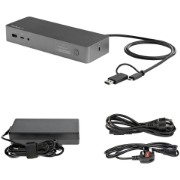 Picture of StarTech.com Universal Laptop Docking Station, Hybrid USB-C & USB-A Dock, Dual 4K DP & HDMI, 100W PD, Mac / Windows / Chrome OS, 4x USB 5Gbps Hub, GbE