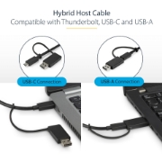 Picture of StarTech.com Universal Laptop Docking Station, Hybrid USB-C & USB-A Dock, Dual 4K DP & HDMI, 100W PD, Mac / Windows / Chrome OS, 4x USB 5Gbps Hub, GbE