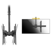 Picture of StarTech.com Dual TV Ceiling Mount - Back-to-Back Heavy Duty Hanging Dual Screen Mount with Adjustable Telescopic Pole - Tilt/Swivel/Rotate - VESA Bracket for 32”-75" Displays