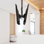 Picture of StarTech.com Dual TV Ceiling Mount - Back-to-Back Heavy Duty Hanging Dual Screen Mount with Adjustable Telescopic Pole - Tilt/Swivel/Rotate - VESA Bracket for 32”-75" Displays