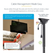 Picture of StarTech.com Dual TV Ceiling Mount - Back-to-Back Heavy Duty Hanging Dual Screen Mount with Adjustable Telescopic Pole - Tilt/Swivel/Rotate - VESA Bracket for 32”-75" Displays