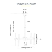 Picture of StarTech.com Dual TV Ceiling Mount - Back-to-Back Heavy Duty Hanging Dual Screen Mount with Adjustable Telescopic Pole - Tilt/Swivel/Rotate - VESA Bracket for 32”-75" Displays