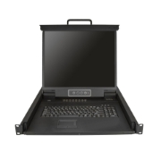 Picture of StarTech.com 16 Port Rackmount KVM Console w/ 6ft Cables - Integrated KVM Switch w/ 19" LCD Monitor - Fully Featured 1U LCD KVM Drawer- OSD KVM - Durable 50,000 MTBF - USB + VGA Support