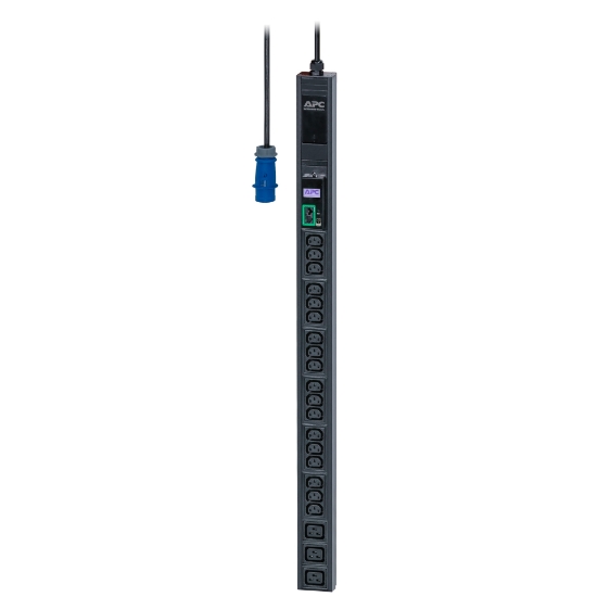 Picture of APC Easy Rack PDU, Metered, 0U, 1 Phase, 3.7kW, 230V, 16A, 18 x C13 and 3 x C19 outlets, IEC60309 2P+E inlet