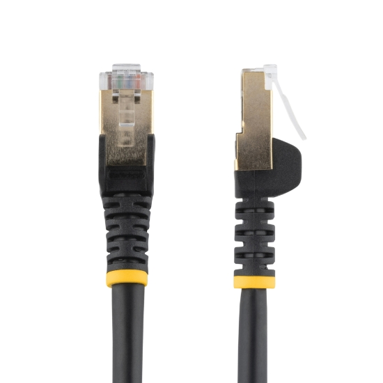 Picture of StarTech.com 0.50m CAT6a Ethernet Cable - 10 Gigabit Shielded Snagless RJ45 100W PoE Patch Cord - 10GbE STP Network Cable w/Strain Relief - Black Fluke Tested/Wiring is UL Certified/TIA