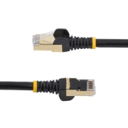 Picture of StarTech.com 0.50m CAT6a Ethernet Cable - 10 Gigabit Shielded Snagless RJ45 100W PoE Patch Cord - 10GbE STP Network Cable w/Strain Relief - Black Fluke Tested/Wiring is UL Certified/TIA