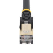 Picture of StarTech.com 0.50m CAT6a Ethernet Cable - 10 Gigabit Shielded Snagless RJ45 100W PoE Patch Cord - 10GbE STP Network Cable w/Strain Relief - Black Fluke Tested/Wiring is UL Certified/TIA