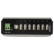 Picture of StarTech.com 7-Port USB 2.0 Hub - Metal Industrial USB-A Hub with ESD & 350W Surge Protection - Extended Operating Temp -40 to 185°F - Din Rail/Wall/Desk Mountable - USB Expander Hub