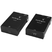 Picture of StarTech.com USB 2.0 Extender over Cat5e/Cat6 Cable (RJ45) - Up to 165ft (50m) - High Speed USB Port Extender Adapter Kit - Powered - USB over Ethernet Cable Extender - 480Mbps - Metal