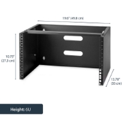 Picture of StarTech.com 6U Wall Mount Network Rack - 14 Inch Deep (Low Profile) - 19" Patch Panel Bracket for Shallow Server and IT Equipment, Network Switches - 44lbs/20kg Weight Capacity, Black