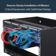 Picture of StarTech.com 6U Wall Mount Network Rack - 14 Inch Deep (Low Profile) - 19" Patch Panel Bracket for Shallow Server and IT Equipment, Network Switches - 44lbs/20kg Weight Capacity, Black
