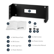 Picture of StarTech.com 4U 19in Hinged Wall Mounting Bracket for Patch Panels
