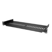 Picture of StarTech.com 1U Server Rack Shelf - Universal Vented Rack Mount Cantilever Tray for 19" Network Equipment Rack & Cabinet - Heavy Duty Steel – Weight Capacity 44lb/20kg - 7" Deep Shelf, Black