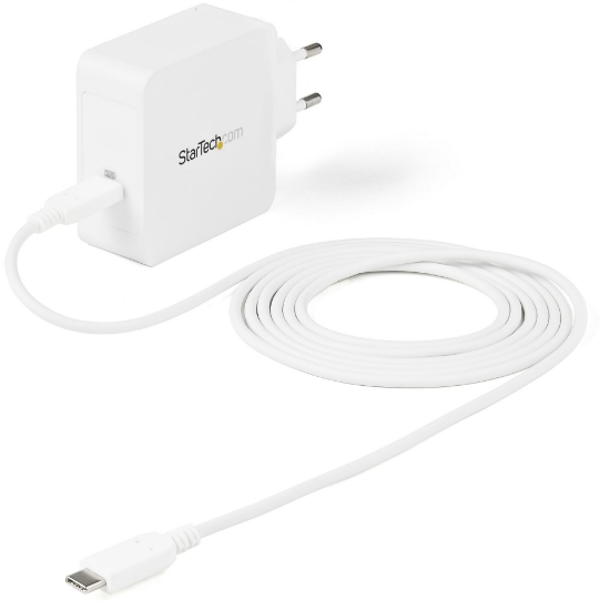 Picture of StarTech.com USB C Wall Charger - USB C Laptop Charger 60W PD - 6ft/2m Cable - Universal Compact Type C Power Adapter - Dell XPS/Lenovo X1 Carbon/HP EliteBook/MacBook - USB IF/CE Certified