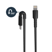 Picture of StarTech.com 3 foot (1m) Durable Black USB-A to Lightning Cable - Heavy Duty Rugged Aramid Fiber USB Type A to Lightning Charger/Sync Power Cord - Apple MFi Certified iPad/iPhone 12