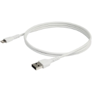 Picture of StarTech.com 3 foot (1m) Durable White USB-A to Lightning Cable - Heavy Duty Rugged Aramid Fiber USB Type A to Lightning Charger/Sync Power Cord - Apple MFi Certified iPad/iPhone 12