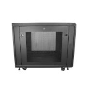 Picture of StarTech.com 4-Post 12U Server Rack Cabinet, Lockable 19" Data Rack Cabinet for Computer / AV / IT Equipment, Office / Home Network Rack with Casters & Adjustable Mounting Rails