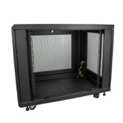 Picture of StarTech.com 4-Post 12U Server Rack Cabinet, Lockable 19" Data Rack Cabinet for Computer / AV / IT Equipment, Office / Home Network Rack with Casters & Adjustable Mounting Rails