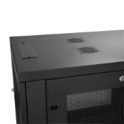 Picture of StarTech.com 4-Post 12U Server Rack Cabinet, Lockable 19" Data Rack Cabinet for Computer / AV / IT Equipment, Office / Home Network Rack with Casters & Adjustable Mounting Rails