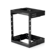 Picture of StarTech.com 12U 19" Wall Mount Network Rack - Adjustable Depth 12-20" 2 Post Open Frame Server Room Rack for AV/Data/ IT Communication/Computer Equipment/Switch w/Cage Nuts & Screws