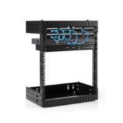 Picture of StarTech.com 12U 19" Wall Mount Network Rack - Adjustable Depth 12-20" 2 Post Open Frame Server Room Rack for AV/Data/ IT Communication/Computer Equipment/Switch w/Cage Nuts & Screws