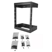 Picture of StarTech.com 12U 19" Wall Mount Network Rack - Adjustable Depth 12-20" 2 Post Open Frame Server Room Rack for AV/Data/ IT Communication/Computer Equipment/Switch w/Cage Nuts & Screws