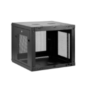Picture of StarTech.com 4-Post 9U Wall Mount Network Cabinet with 1U Shelf, 19" Wall-Mounted Server Rack for Data / AV / Electronics / Computer Equipment, Small Vented Rack Enclosure