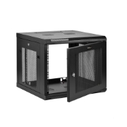 Picture of StarTech.com 4-Post 9U Wall Mount Network Cabinet with 1U Shelf, 19" Wall-Mounted Server Rack for Data / AV / Electronics / Computer Equipment, Small Vented Rack Enclosure