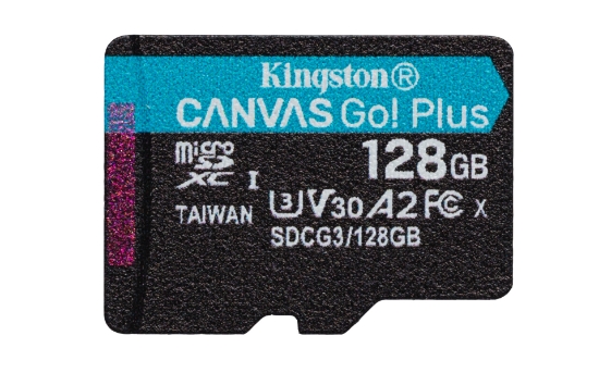 Picture of Kingston Technology Canvas Go! Plus 128GB microSDXC Canvas Go Plus 170R A2 U3 V30 Single Pack w/o ADP